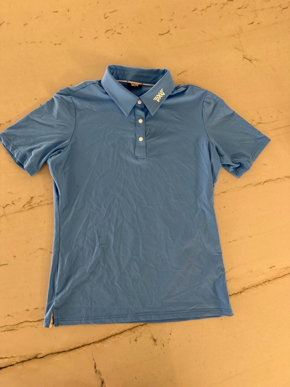 PXG Womens Performance Blue Gradient Golf Polo Size Medium Snap